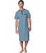 green short sleeve cotton nightdress with buttons geometric groove