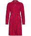 Rebelle pink embossed cotton-terry jaquard morninggown with zip palm waves
