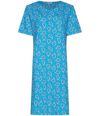 Pastunette ladies bamboo-mix short sleeve nightdress with buttons paisley perfect