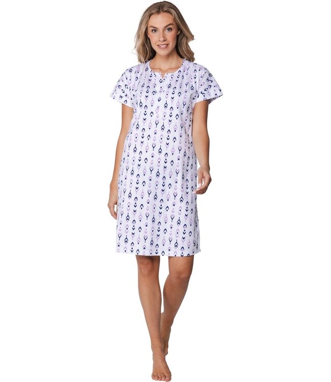 klassieke katoenen pyjama set met knopen Abstract Floral Jewel