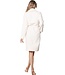 white jaquard terry wrap-over morninggown with belt white diamond