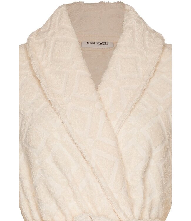 witte jacquard badstof dames badjas met ceintuur White Diamond