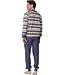 men's light grey 'v' neck cotton pyjama set with cuffs groovy stripes