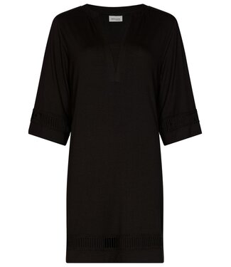 Pastunette Premium Beach black v neck tunic style beach dress with pretty detail pure chic
