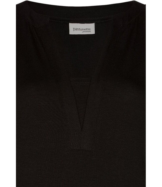 zwarte v-hals strandtuniek met detail pure chic