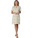 ladies short sleeve cotton-modal nightdress with buttons soft squares