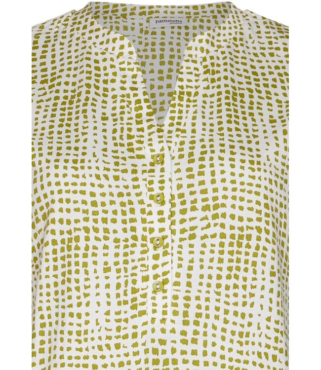 ladies short sleeve cotton-modal nightdress with buttons soft squares