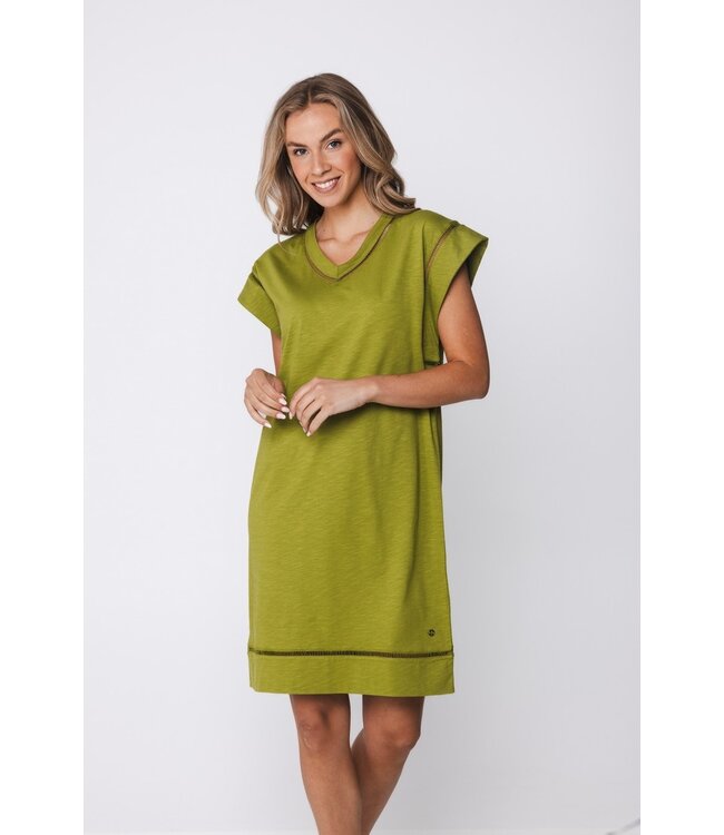 biologisch katoen dames nachthemd korte mouwen en V-hals Pretty Green