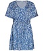 Rebelle Beach blue woven viscose v-neck beach cover up with tie-waist true blue