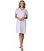 stripey short sleeve cotton nightdress with buttons stripey lilac
