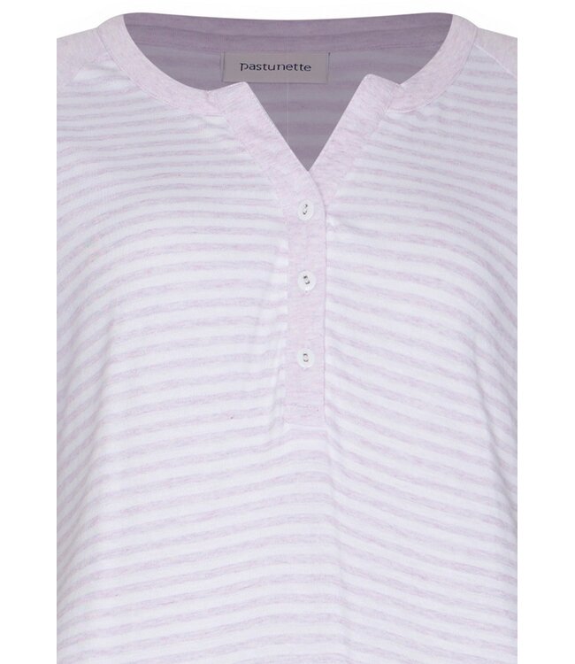 gestreept katoenen nachthemd met knopen Stripey Lilac
