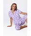 lila biologisch katoenen dames doorknoop pyjama fabulous flower