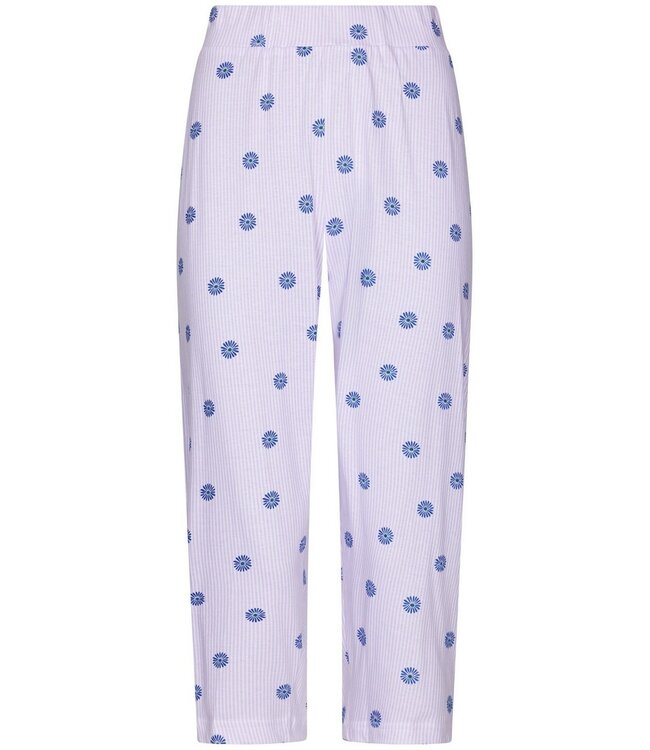 lila biologisch katoenen dames doorknoop pyjama fabulous flower