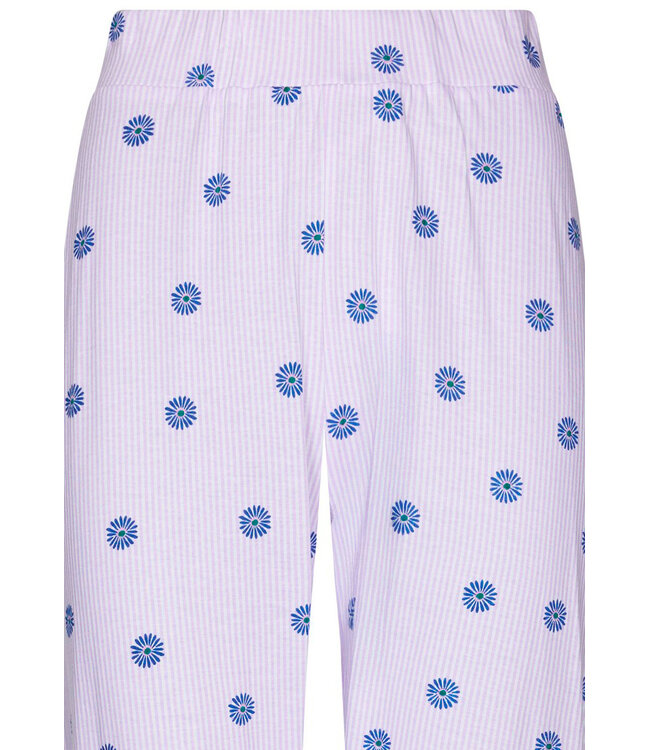 lila biologisch katoenen dames doorknoop pyjama fabulous flower