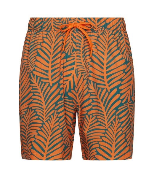 Pastunette for Men Beach men's orange swim shorts with elasticated tie-waist groovy palm