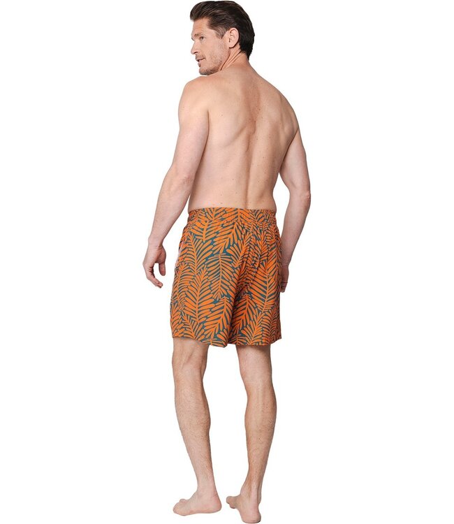 oranje heren zwembroek met strikkoord Groovy Palm