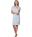 ecovero-viscose short sleeve nightdress with buttons blue animal