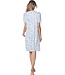 Ecovero viscose dames nachthemd korte mouwen met knopen Blue Animal