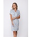 ecovero-viscose short sleeve nightdress with buttons blue animal