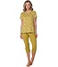 groen biologisch katoenen dames pyjama korte mouw dotty sunflower