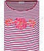 ladies short sleeve organic cotton nightdress stripey coral flowers