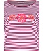 ladies short sleeve organic cotton 3/4 pyjama stripey coral flowers
