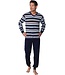 katoenen heren pyjama met v-hals en boorden Groovy Stripes
