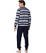 katoenen heren pyjama met v-hals en boorden Groovy Stripes