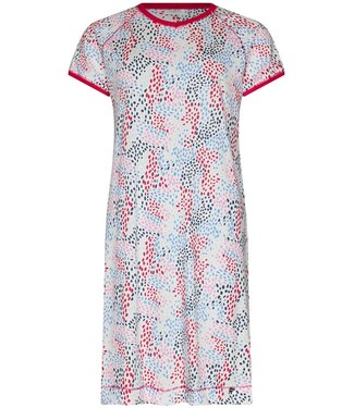 Rebelle ladies v neck short sleeve organic cotton nightdrerss dotty swirl