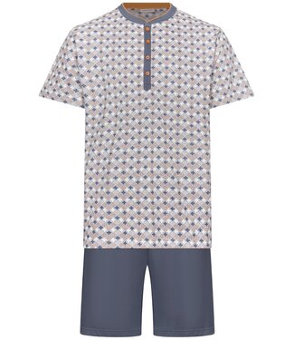 Pastunette for Men grijze heren shortama van katoen-polyester Groovy Mix