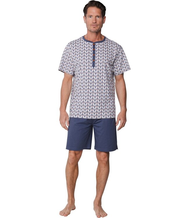 men's grey cotton-polyester mix shorty set groovy mix