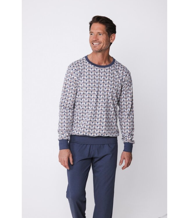 grijze heren shortama van katoen-polyester Groovy Mix