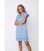 short sleeve 'v' neck organic cotton nightdress pretty blue detail