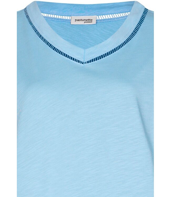 short sleeve 'v' neck organic cotton nightdress pretty blue detail