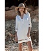 off white v neck tunic style beach dress with pretty detail pure chic