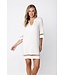 off white v neck tunic style beach dress with pretty detail pure chic