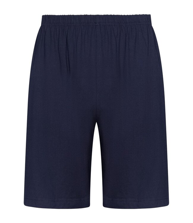 men's dark blue cotton shorty set with buttons tringle trivia