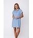 full button short sleeve cotton nightdress pretty blue flower