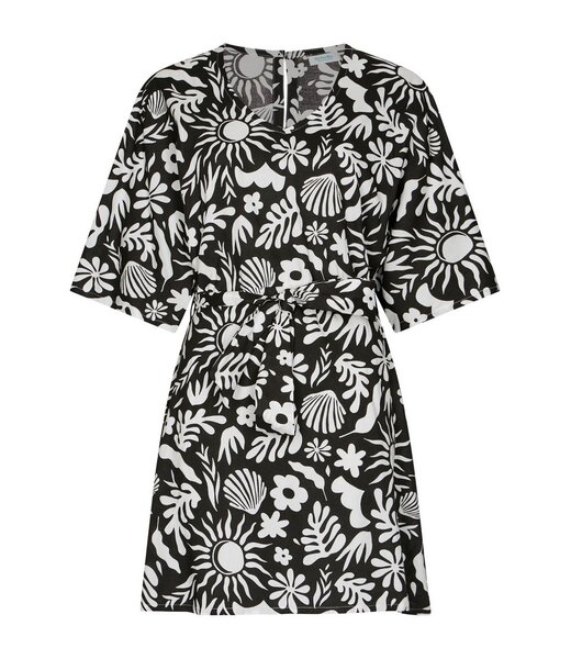 Rebelle Beach trendy geweven strand cover up met ceintuur fabulous beach flower