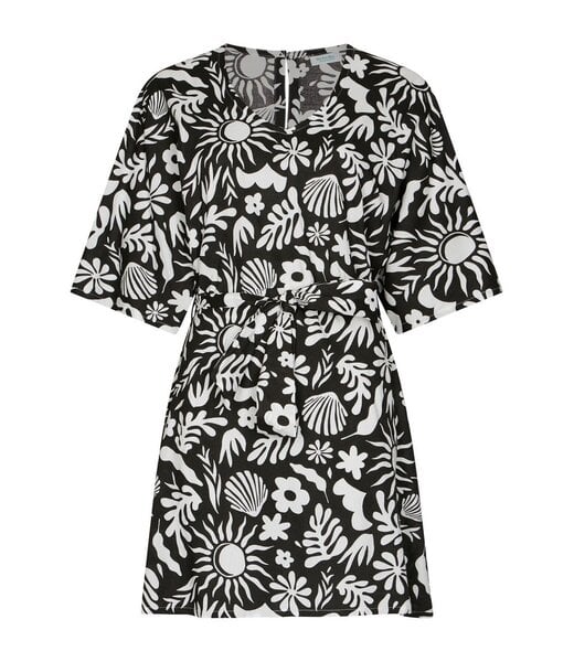 Rebelle Beach trendy woven beach dress cover up with belt fabulous beach flower