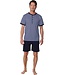 Pastunette for Men men's blue cotton shorty set with buttons chain link