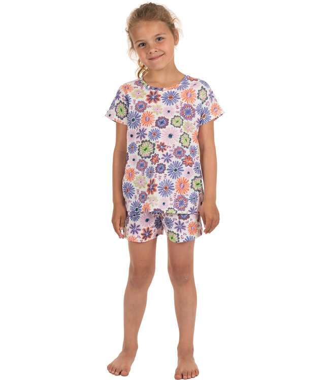 meisjes biologisch katoenen shortama korte mouw fabulously flowery