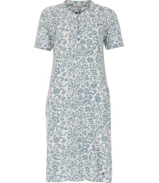 Pastunette biologisch katoenen dames nachthemd korte mouw met knopen Floral Art
