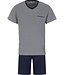 Pastunette for Men donkerblauwe heren shorty set van katoen met v-hals Cool Comfort