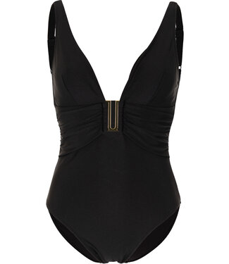 Pastunette Premium Beach black soft cup, powernet v neck swimming costume model chic