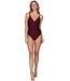 luxury bordeaux red soft cup, powernet swimming costume chic model