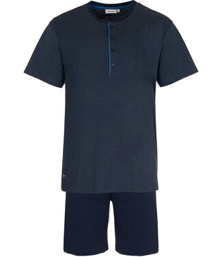 Pastunette for Men blauwe katoenen shorty set met knopen 'comfort men'