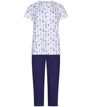 Pastunette klassieke katoenen pyjama set met knopen Abstract Floral Jewel
