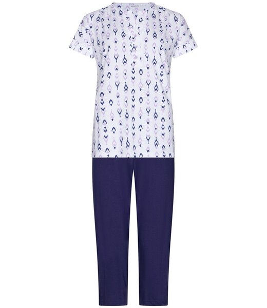 Pastunette klassieke katoenen pyjama set met knopen Abstract Floral Jewel
