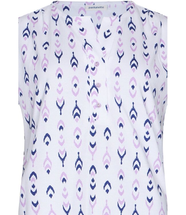 klassieke katoenen pyjama set met knopen Abstract Floral Jewel